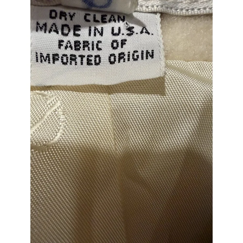 Christian Dior Blazer Jacket CREAM COLOR WITH BLACK VELVET COLLAR SZ 10